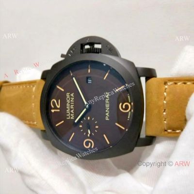 Panerai Luminor Marina Black Steel Replica Watch - PAM00386
